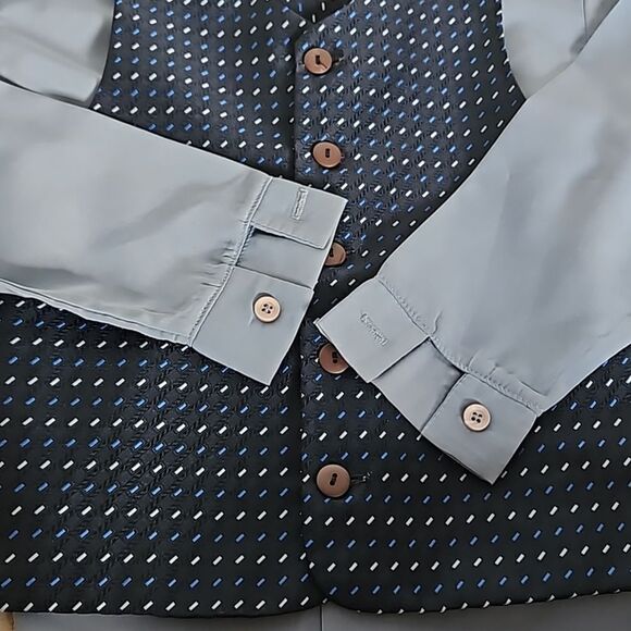 Robert Allen Boy's Shirt, Waist Coat Vest & Tie Navy Blue Size 6 - Picture 13 of 16